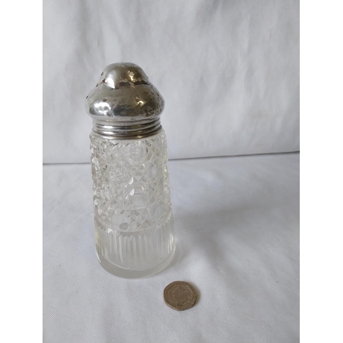 23 - HM silver sugar sifter rubbed marks