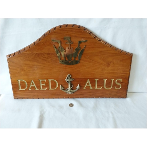 236 - large HMS Daedalus wall plaque 58cm x 35cm