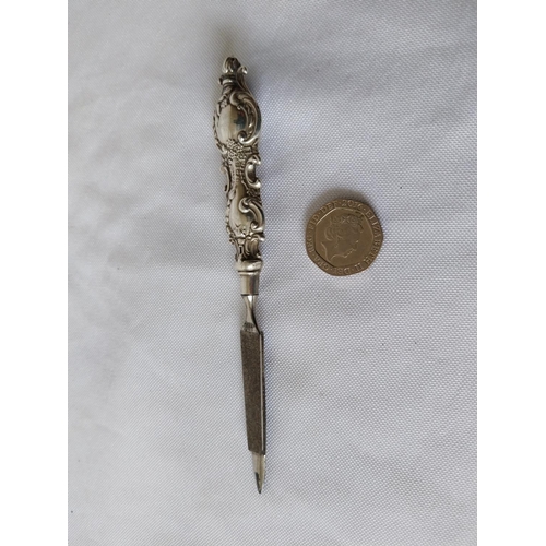 242 - HM silver handled nail file c1900