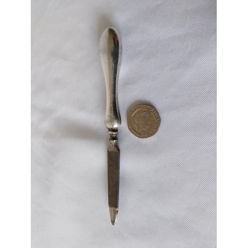 243 - HM silver handled nail file c1922