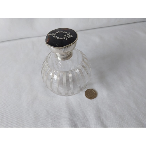 25 - HM silver topped perfume bottle c1919