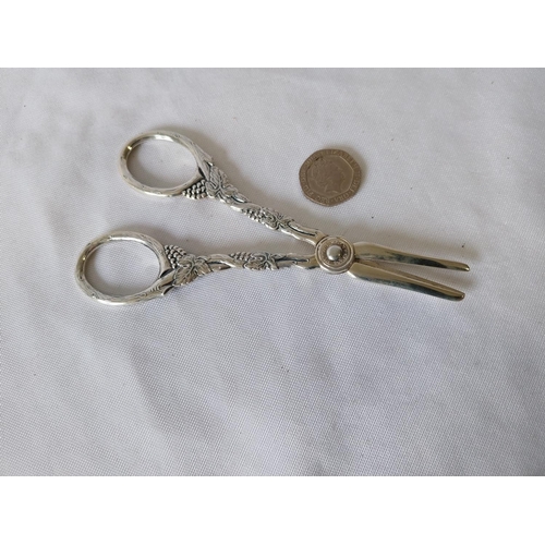 313 - silver plated grape scissors