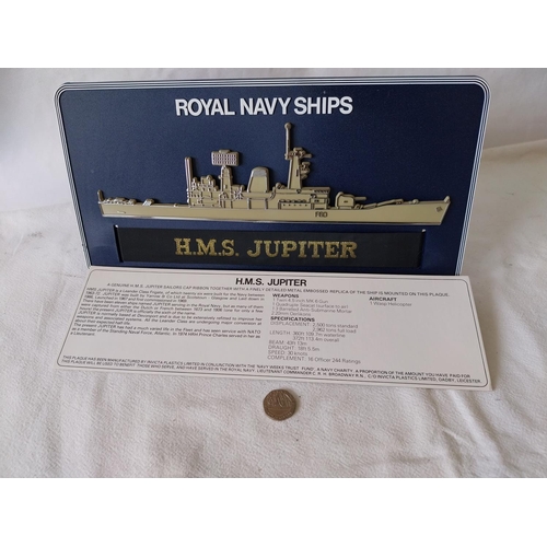 329 - Royal Navy Tally on plaque HMS Jupiter