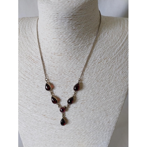 33 - 925 silver & garnet necklace