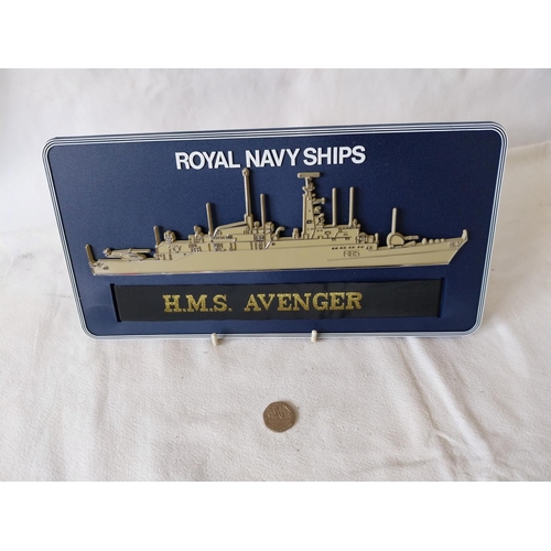 330 - Royal Navy Tally on plaque HMS Avenger