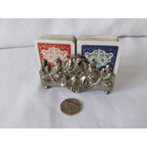 335 - vintage metal playing card holder