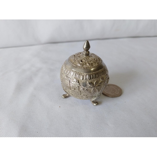 346 - Indian silver pepper pot