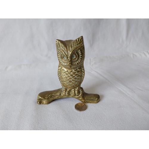 350 - vintage brass owl figure