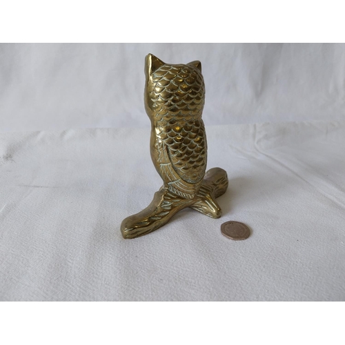 350 - vintage brass owl figure