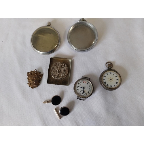 352 - mixed collectables with silver watches & cufflinks