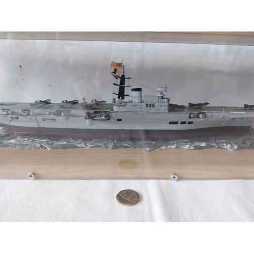 36 - large model Navy ship in case COLLECTION ONLY