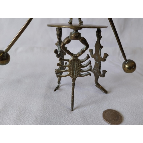 368 - vintage brass balance toy with scorpion & crocodile legs