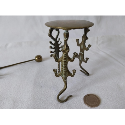 368 - vintage brass balance toy with scorpion & crocodile legs