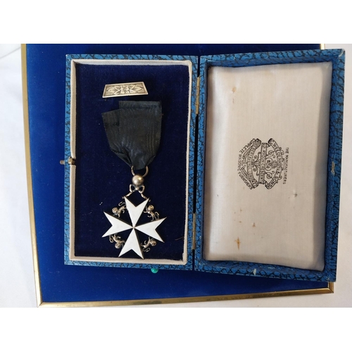 47 - HM silver & enamel Knights of Malta medal c1919