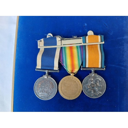 73 - WW1 Royal Marines trio inc' Long Service Good Conduct medal PO.215136.F.C.Sargent.MNE R.M