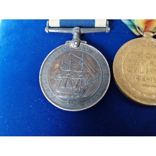 73 - WW1 Royal Marines trio inc' Long Service Good Conduct medal PO.215136.F.C.Sargent.MNE R.M