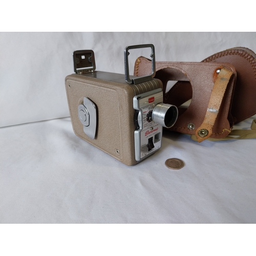 119 - Kodak Brownie 8mm movie camera in leather case