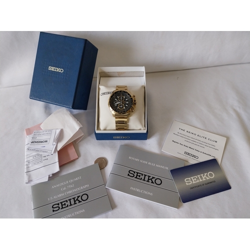 120 - Seiko Chromegraph 100m watch 7T62-OJRO good working order