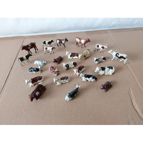 113 - vintage Britains, JoHill etc lead cows