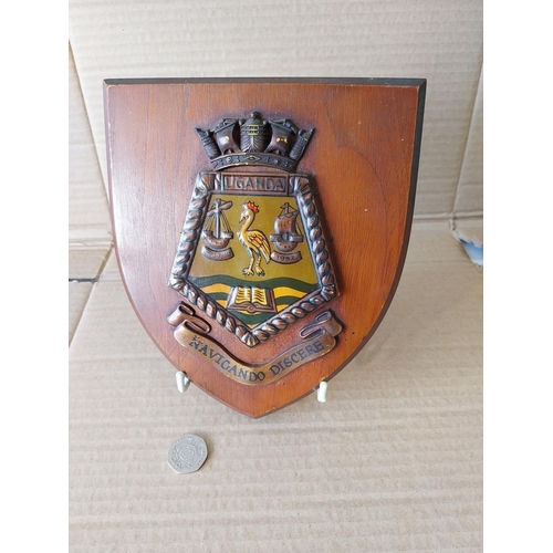 13 - HMS SS UGANDA Royal Navy Ship plaque 18cm high