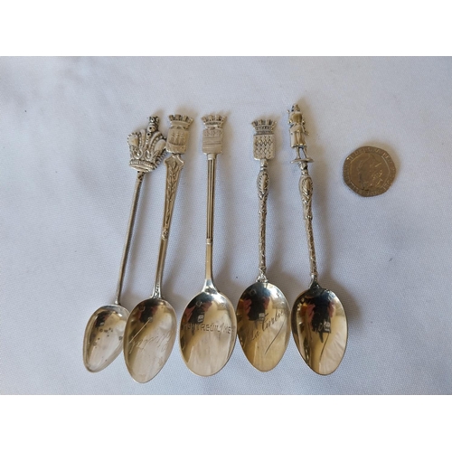 160 - 5 French silver spoons