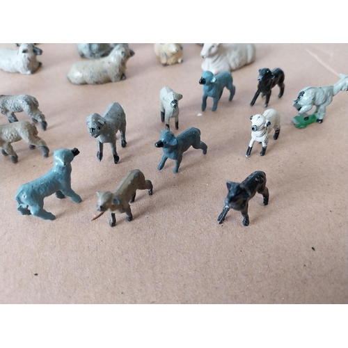 186 - vintage Britains, JoHill etc lead sheep & lambs