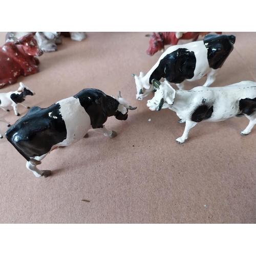 190 - vintage Britains, JoHill etc lead cows