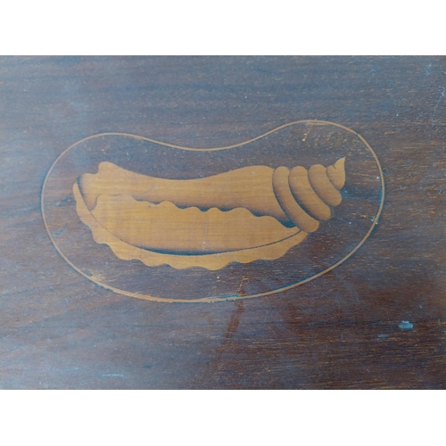 334 - antique Edwardian inlayed kidney shaped butlers tray