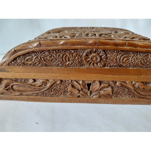 351 - vintage hand carved wooden cigarette box