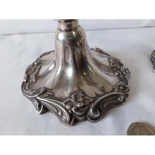 358 - HM silver Georgian candle sticks c1837 small hole in base