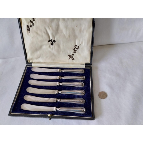 399 - HM silver handled knife set c1920