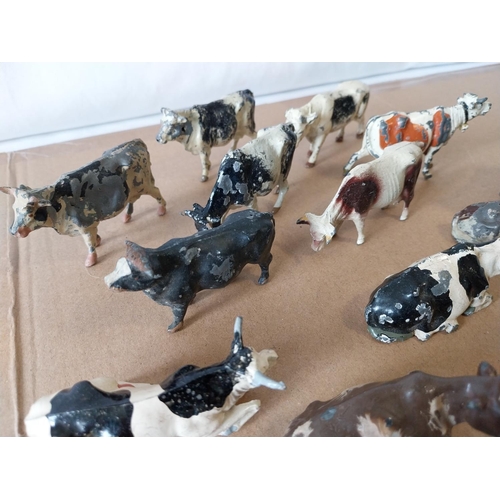 46 - vintage Britains, JoHill etc lead cows