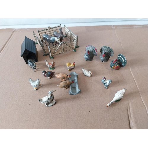 48 - vintage Britains, JoHill etc lead mixed farmyard animals