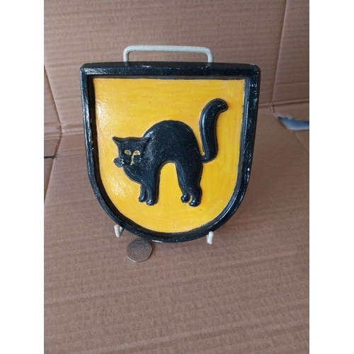 55 - Black Cat plaque 14cm high