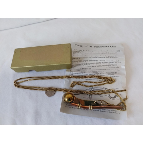 61 - brass Boatswain whistle