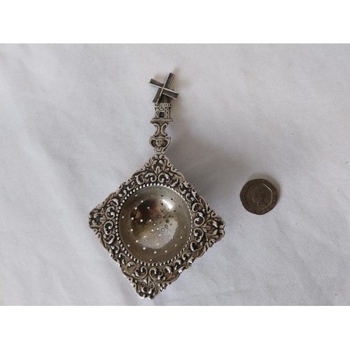 72 - Dutch HM silver tea strainer c1804