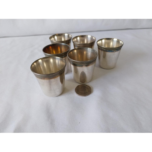 79 - pre 1925 silver plated Christofle set of 6 shot glasses