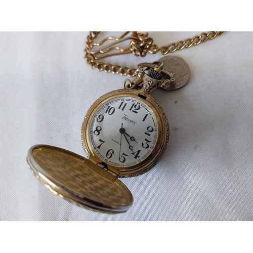 189 - Quartz Pocket Watch & chain