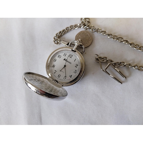 190 - Quartz Pocket Watch & chain