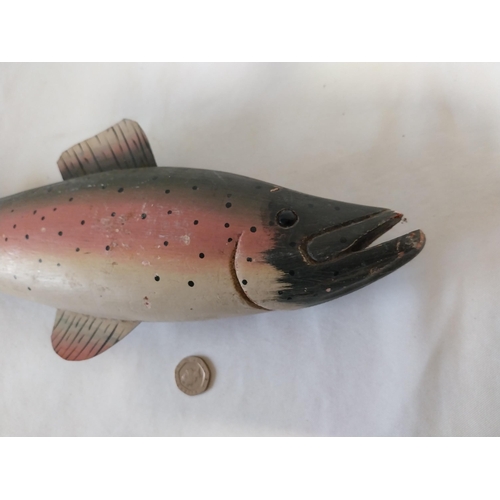 253 - carved wooden Rainbow Trout