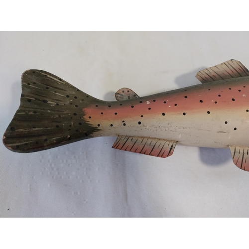 253 - carved wooden Rainbow Trout