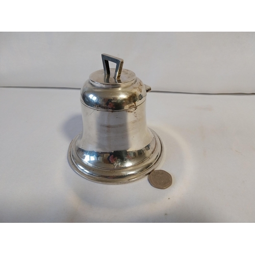 32 - HM Silver large bell desk inkwell c1908