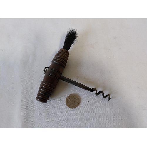 382 - vintage bottle cork screw with brush