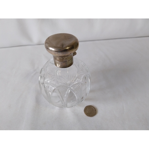 396 - HM silver topped perfume bottle c1912