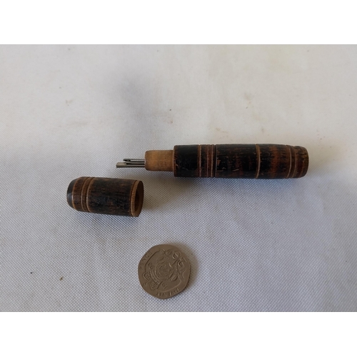 66 - antique treen needle case