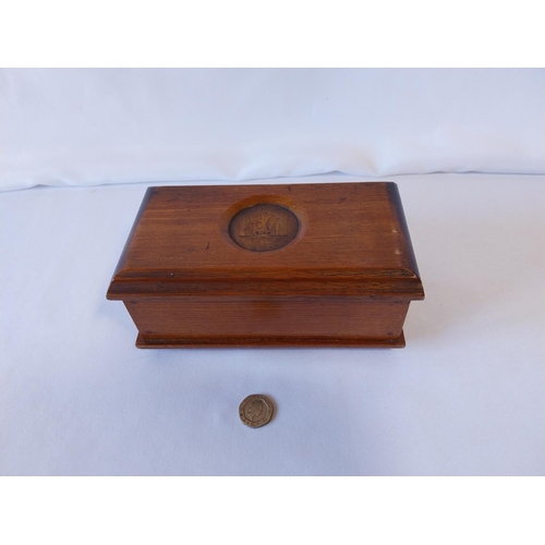 11 - vintage wooden box with ship design