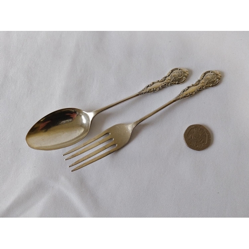 117 - HM Silver fork & spoon pair c1956