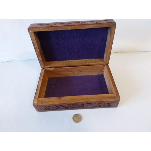 12 - vintage Indian wooden box with brass inlay