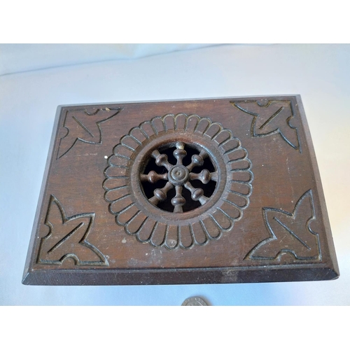 14 - vintage hand carved wooden box