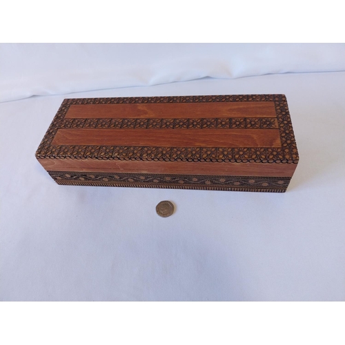 15 - vintage hand carved wooden box